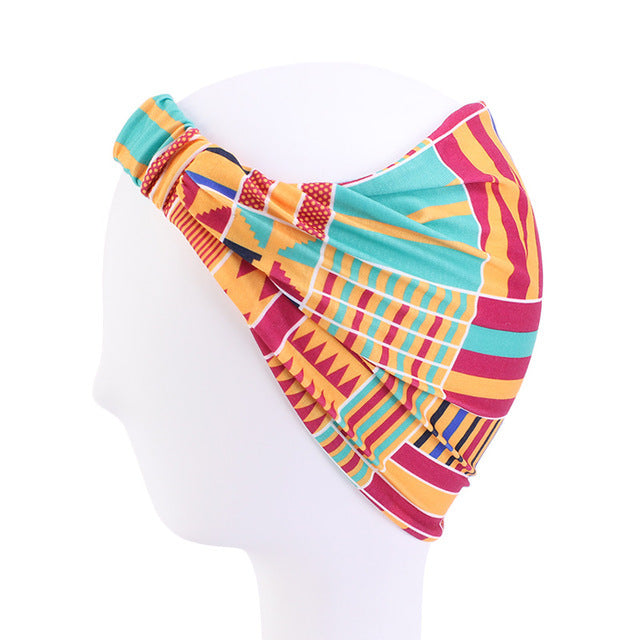 Style African Pattern Print Headband For Women Twist Style