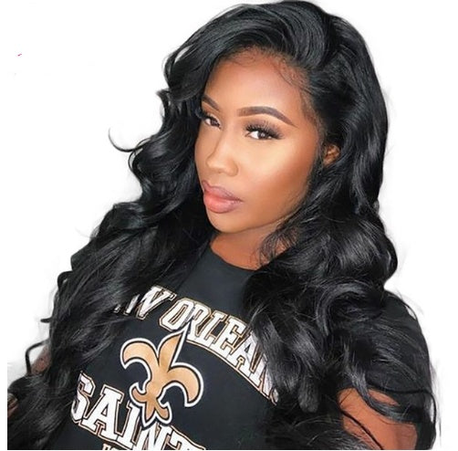 Coool Hair European and American fashion black big wave wig high-grade chemical fiber front lace head cover
