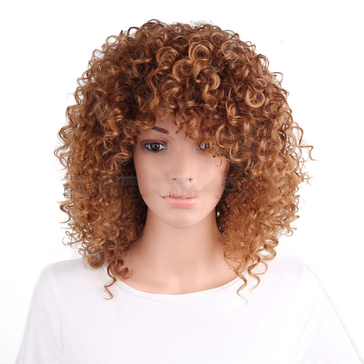 Human Matte silk African small volume oblique bangs hood