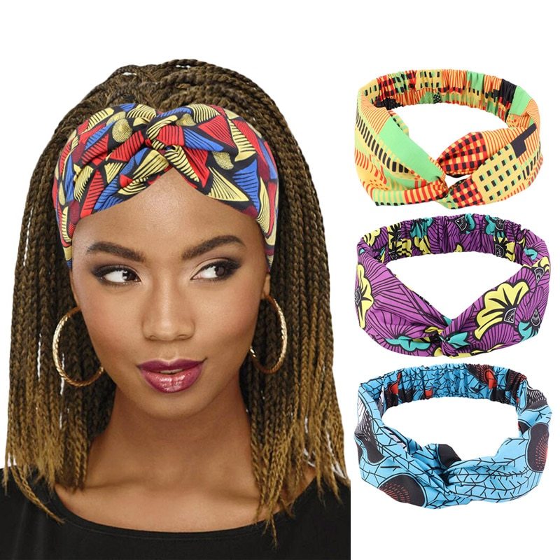 Style African Pattern Print Headband For Women Twist Style