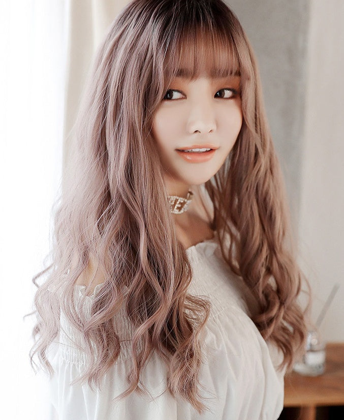 Human Corn hot long curly hair chemical fiber wig headgear