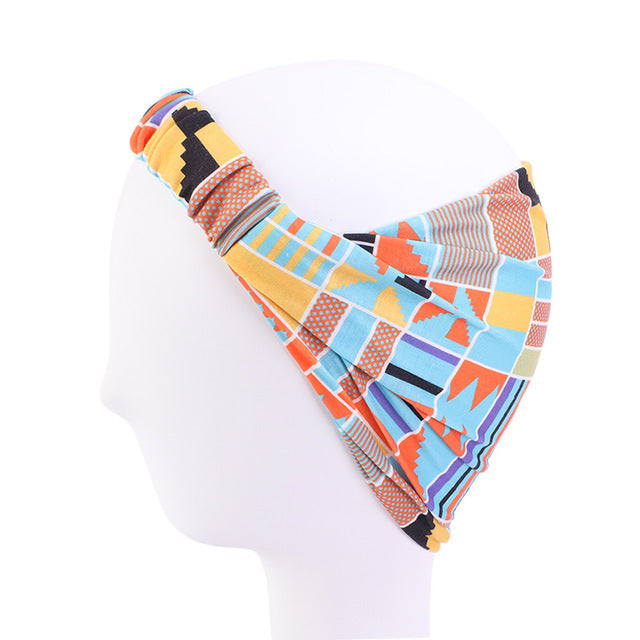 Style African Pattern Print Headband For Women Twist Style