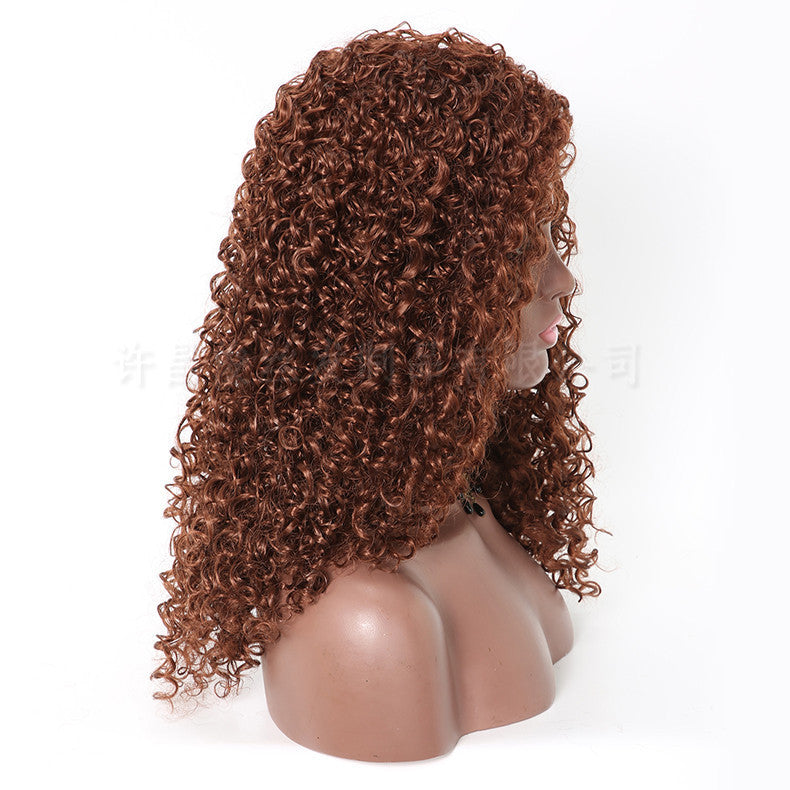 Cross Border Hot Sale African Wig European And American Wig Fluffy Long Curly Hair Small Curly Wave High Temperature Silk Chemical Fiber Headgear