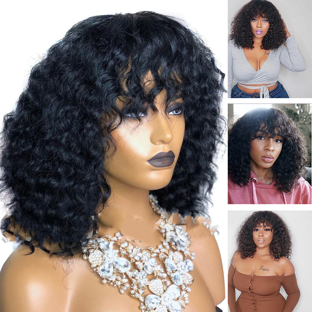 European And American Wig Ladies Kinky Curly Short Curly Hair