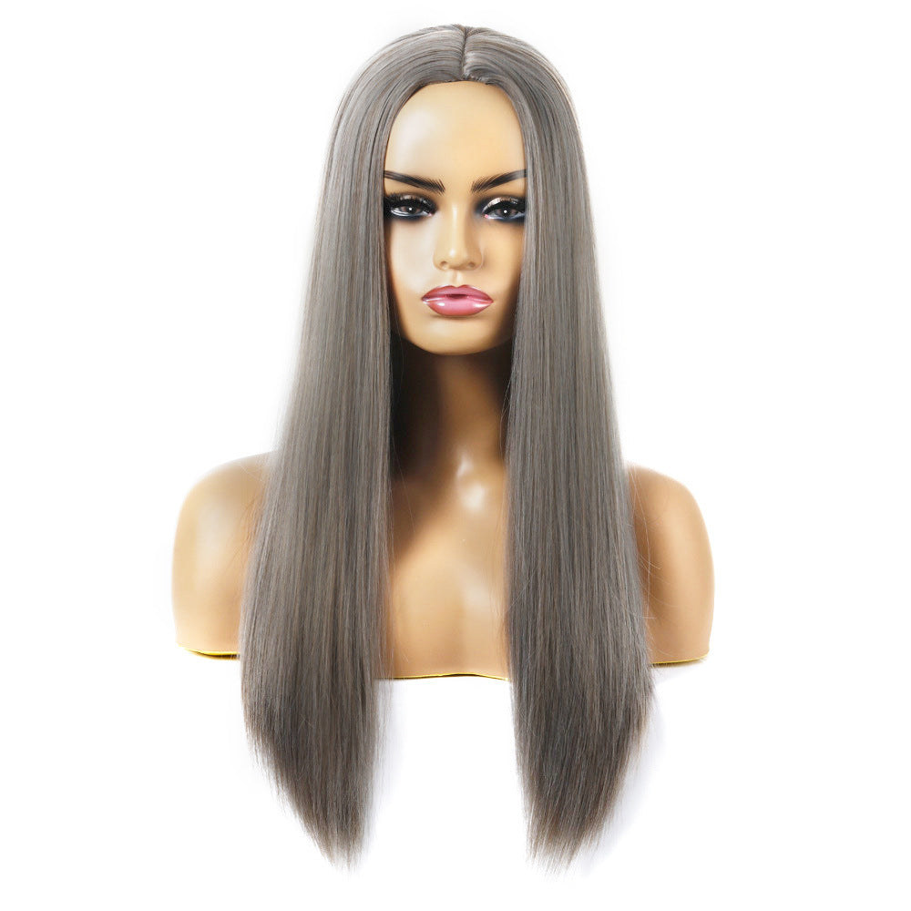 Women's Chemical Fiber Hair Wigs For Long Straight Dyed Hair