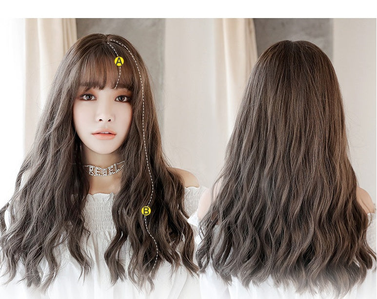 Human Corn hot long curly hair chemical fiber wig headgear