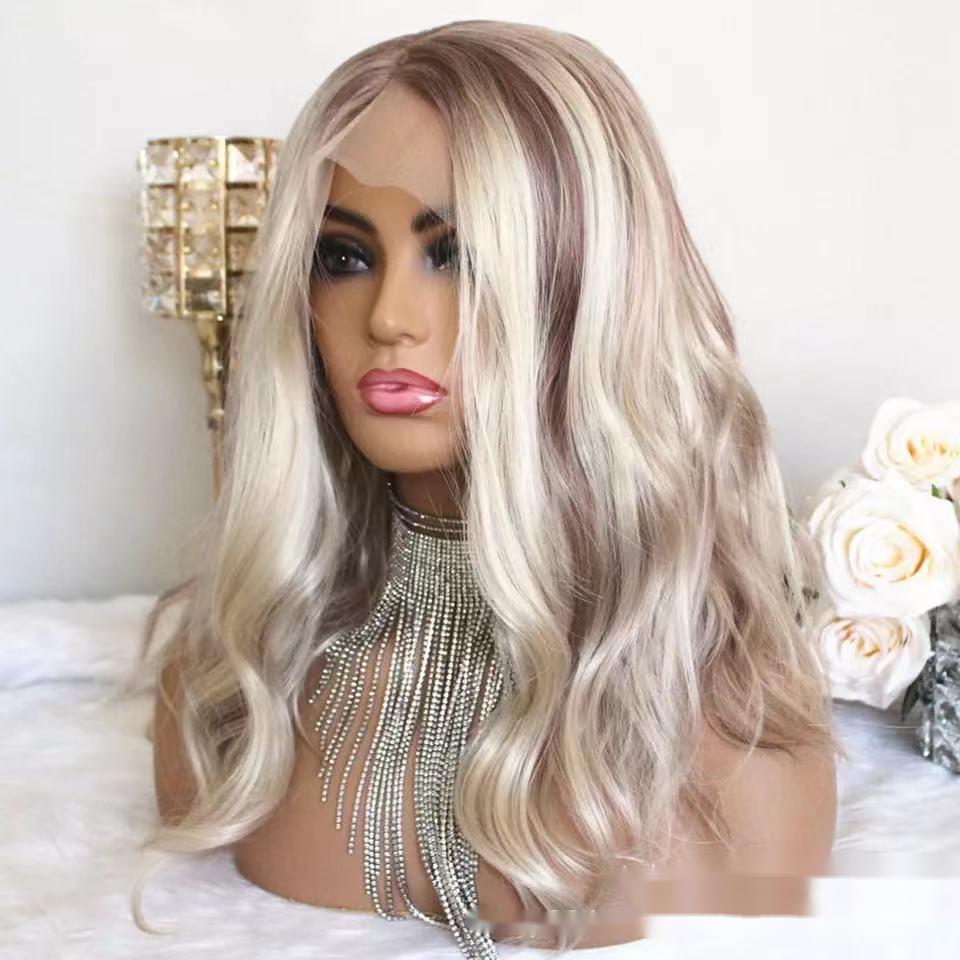 Coool Brown Big Wave Chemical Fiber High Temperature Silk Wig Headgear