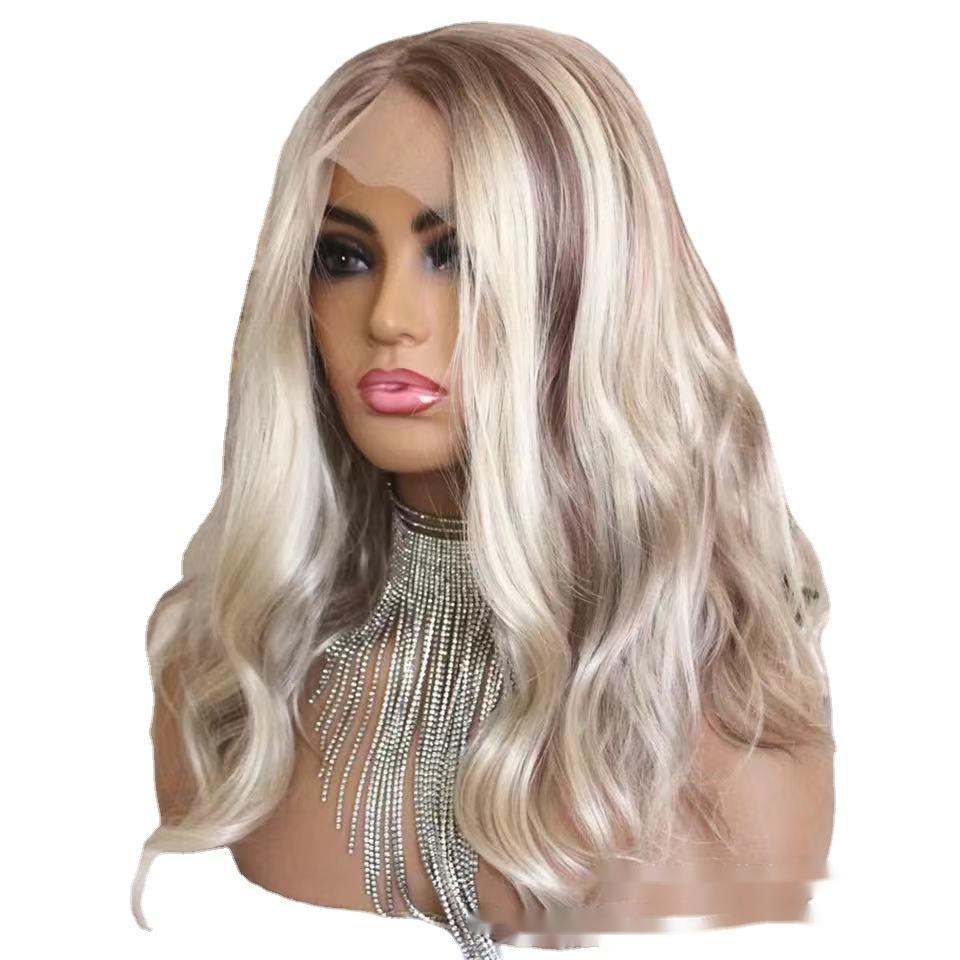 Coool Brown Big Wave Chemical Fiber High Temperature Silk Wig Headgear