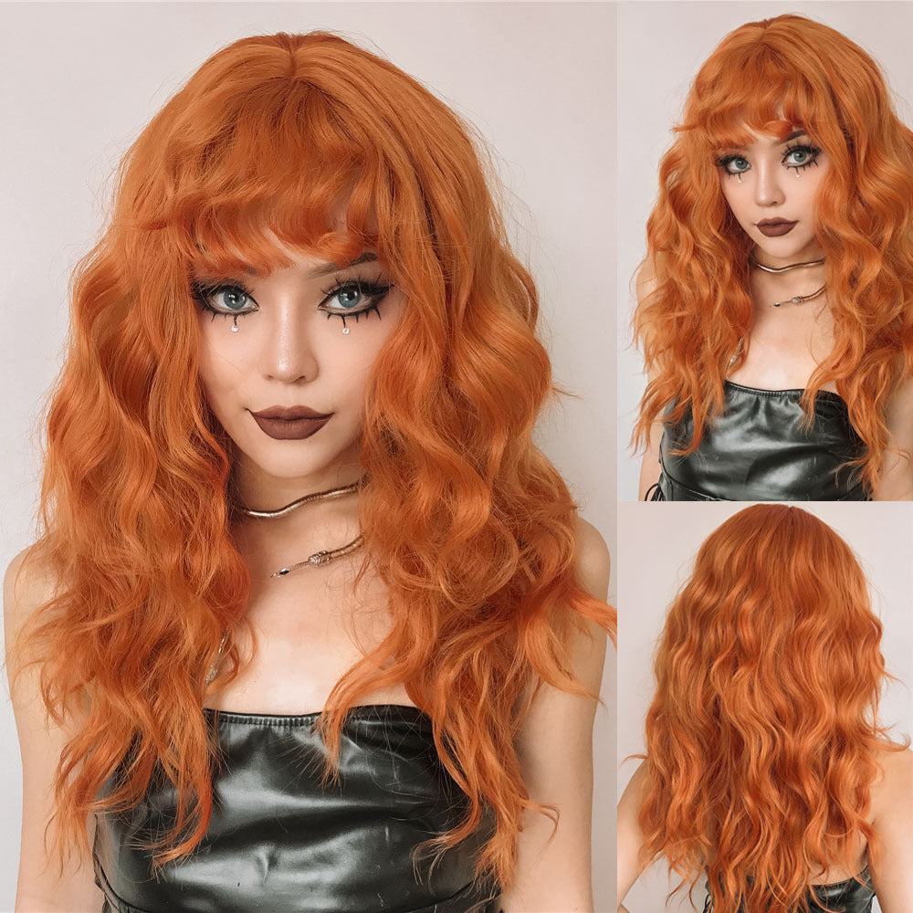 Women's Long Curly Hair Wig With Bangs