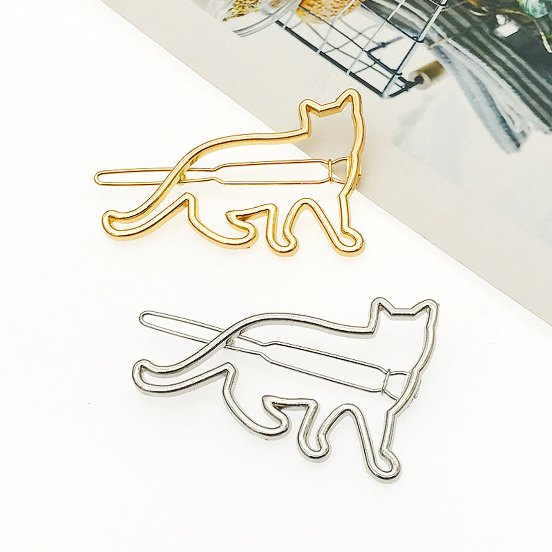 Coool Metal hollow KT cat hairpin alloy frog clip hairpin clip hair accessories