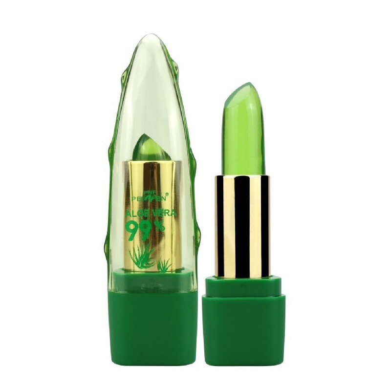 Natural Aloe Vera Gel Color Changing Lipstick Gloss  Moisturizer Anti-drying Desalination Fine-grain Lip Blam Care