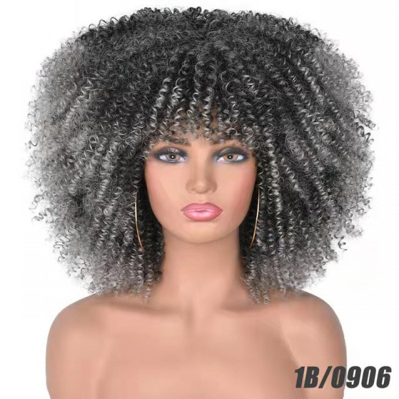 Natura African Small Curly Hair Afro Wig Headgear