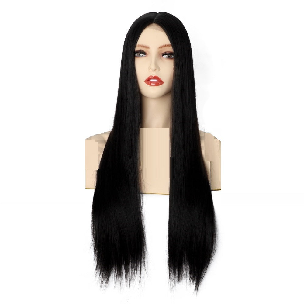 Front Lace Long Straight Hair Chemical Fiber Wig