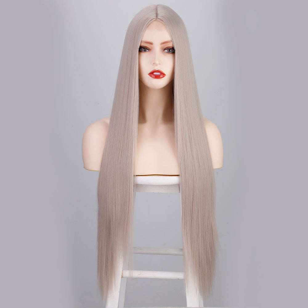 Front Lace Long Straight Hair Chemical Fiber Wig