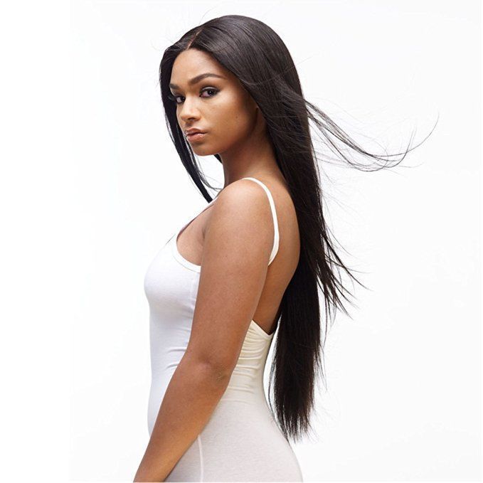 Long Hair Black Mid-section Full Top Chemical Fiber False Headgear