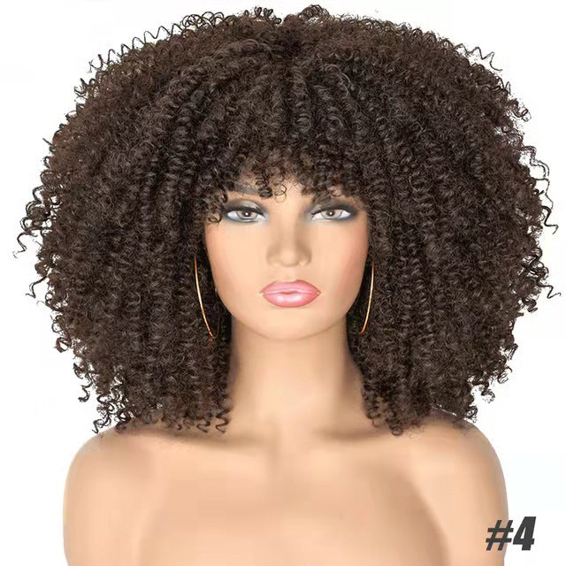 Natura African Small Curly Hair Afro Wig Headgear