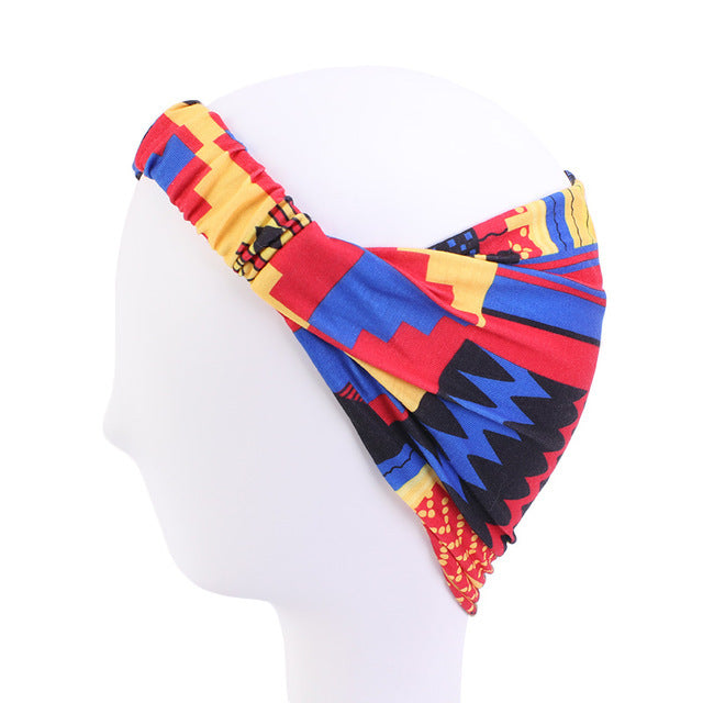 Style African Pattern Print Headband For Women Twist Style