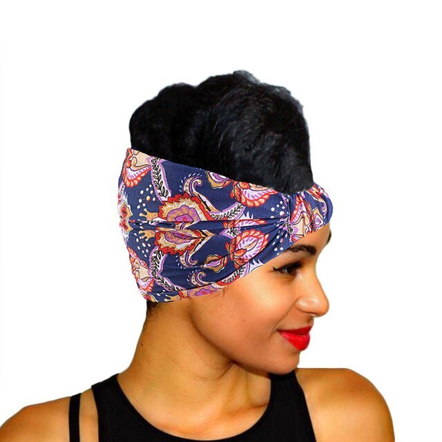 Style African Pattern Print Headband For Women Twist Style