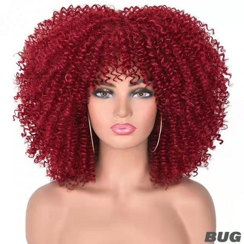 Natura African Small Curly Hair Afro Wig Headgear