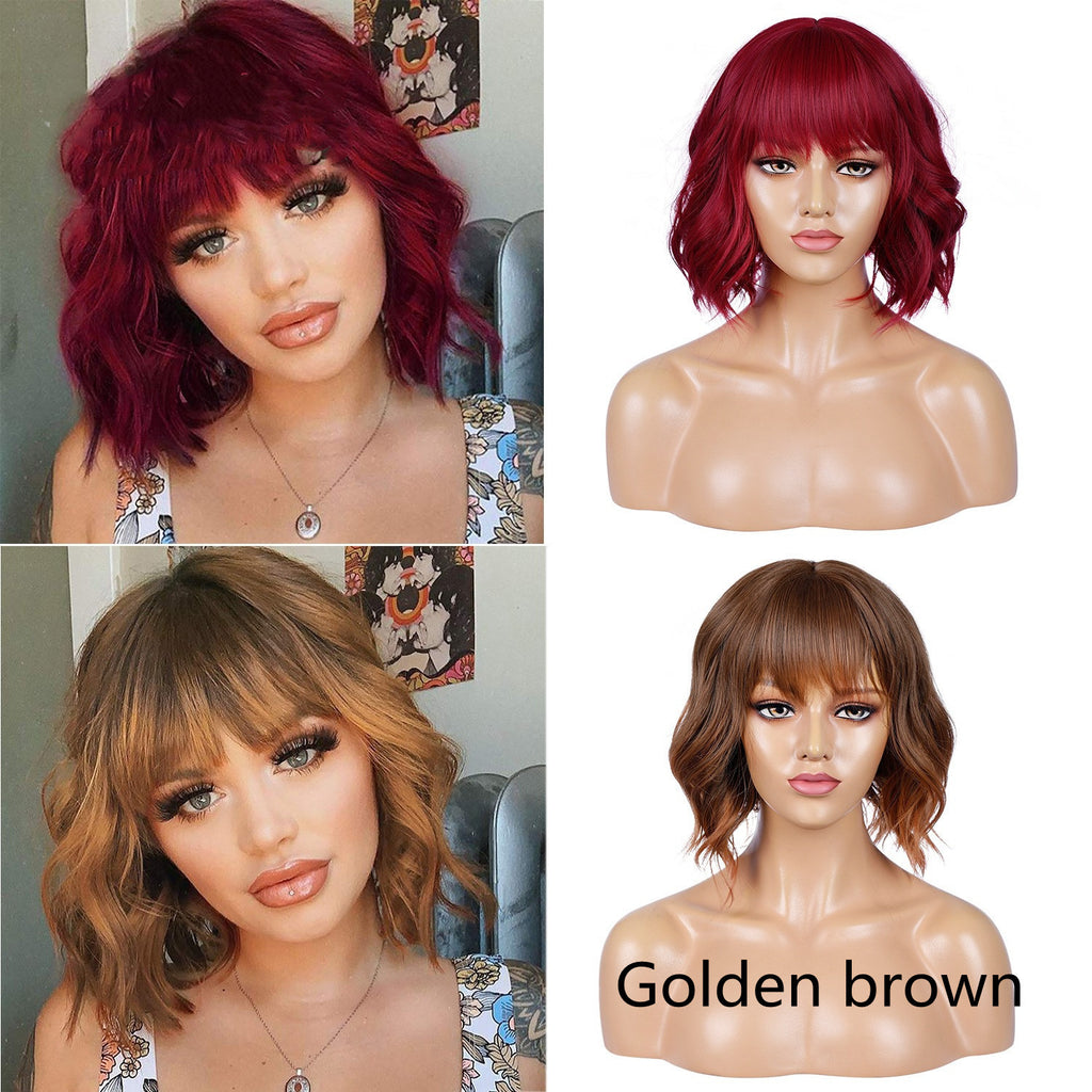 Coool Wig African Lady Short Curly Hair Wig Set