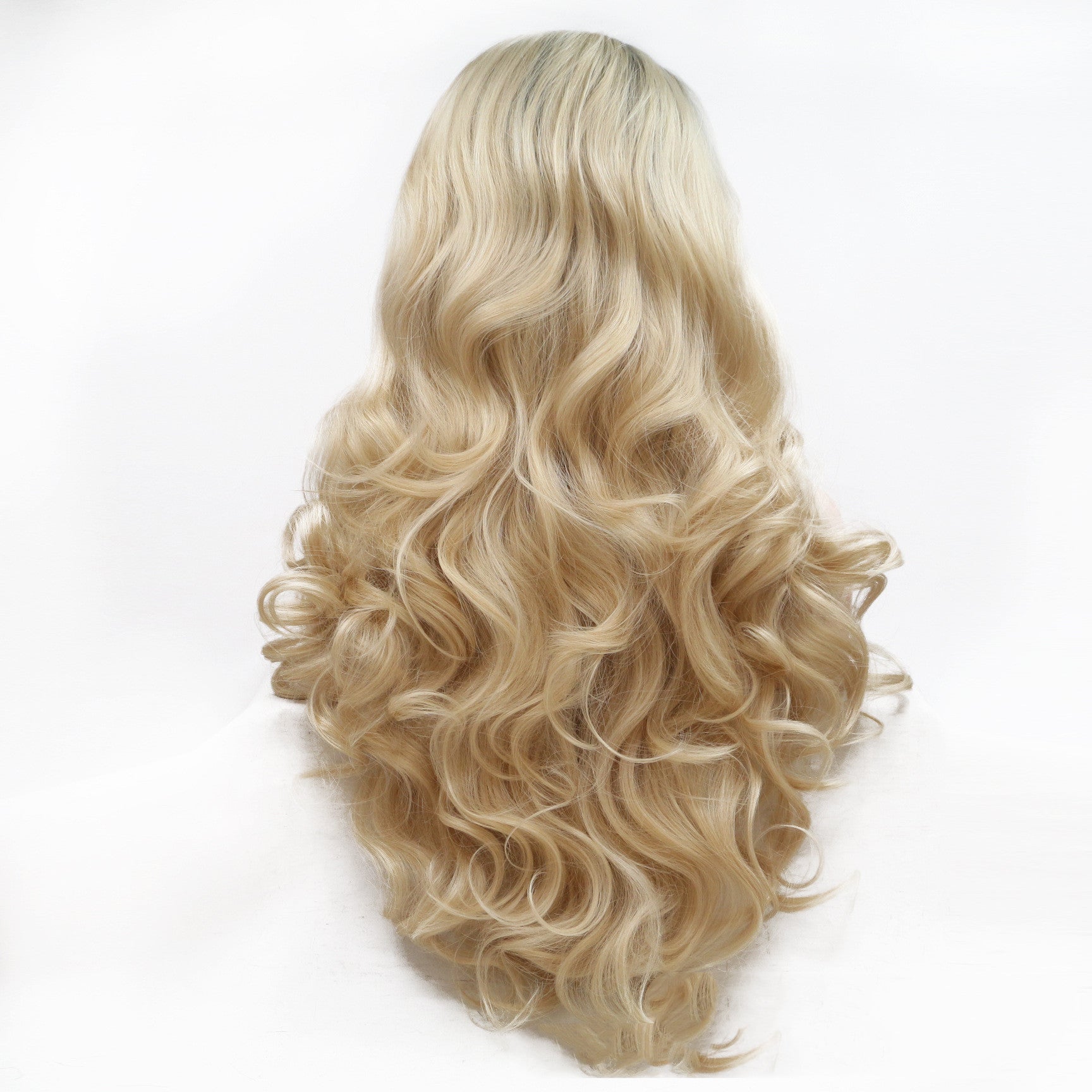 Chemical Fiber Front Lace Blonde Wig Oblique Bangs