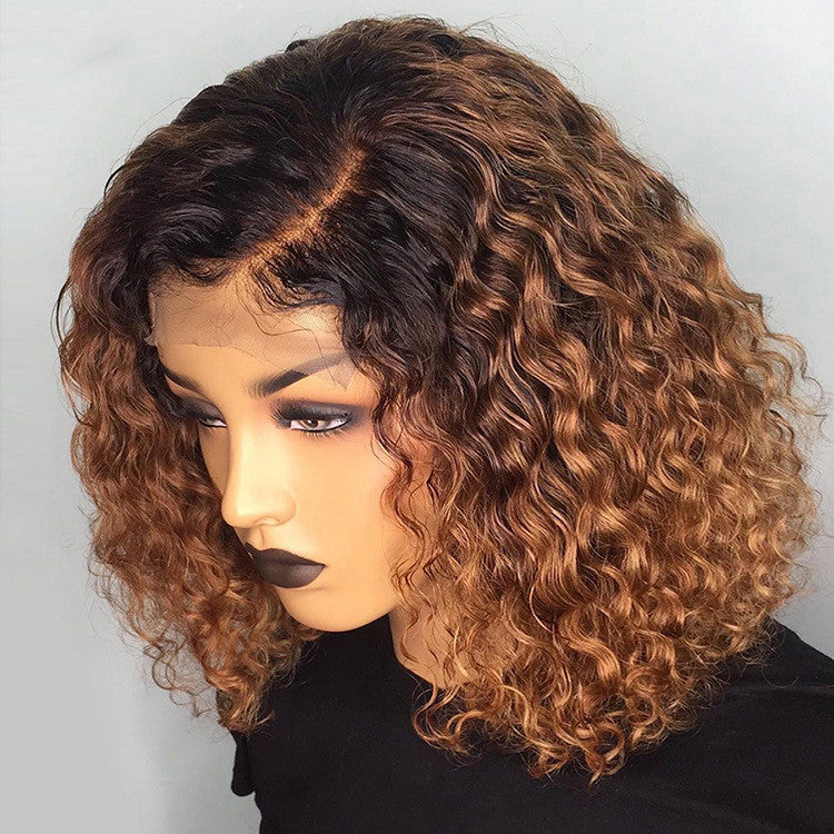 Coool Hair Burgundy  Gradient Color Wig Lace Front Short Bob Wig