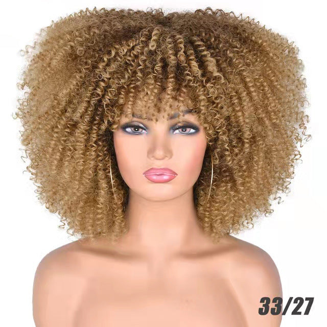 Natura African Small Curly Hair Afro Wig Headgear