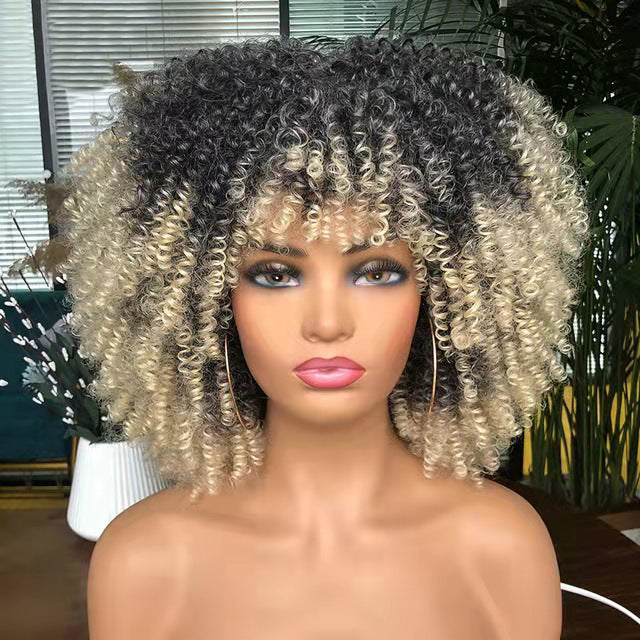Natura African Small Curly Hair Afro Wig Headgear
